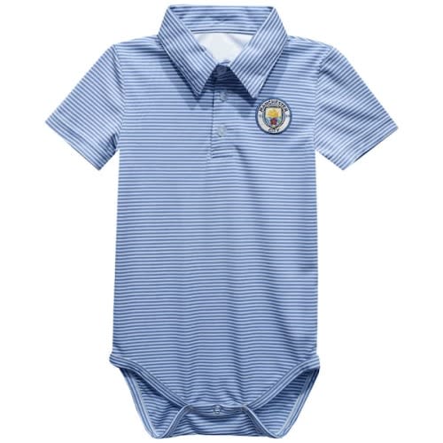 Manchester City Vive La Fete Infant Polo Pencil Stripe Bodysuit - Sky Blue