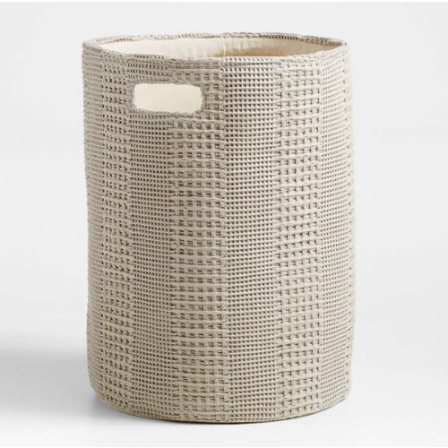 Nella Grey Cotton Waffle Weave Kids Hamper with Handles