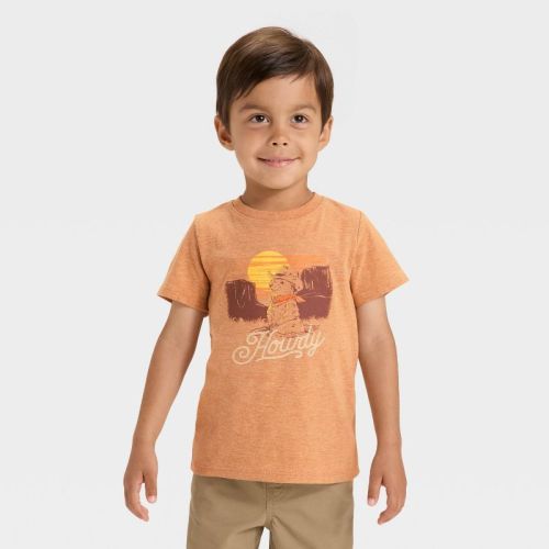 Toddler Boys' Short Sleeve Howdy Graphic T-Shirt - Cat & Jack™ Brown 5T