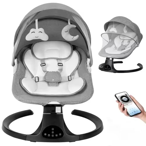 portable electric baby swing folds storage featuring - Temu