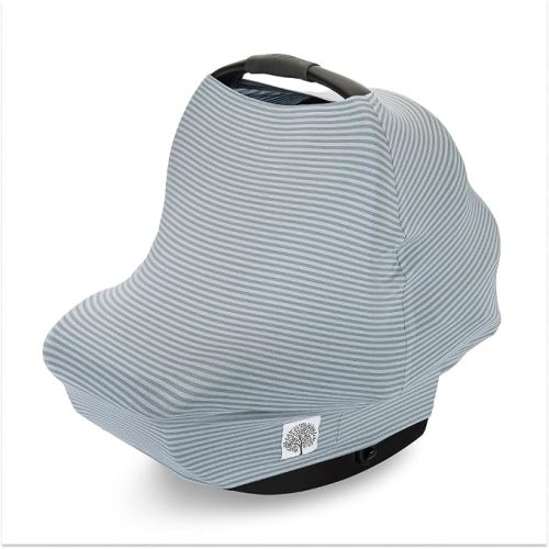 Parker Baby Co Multi-Use Cover, Carseat & Nursing Cover: Stormy Blue Stripe