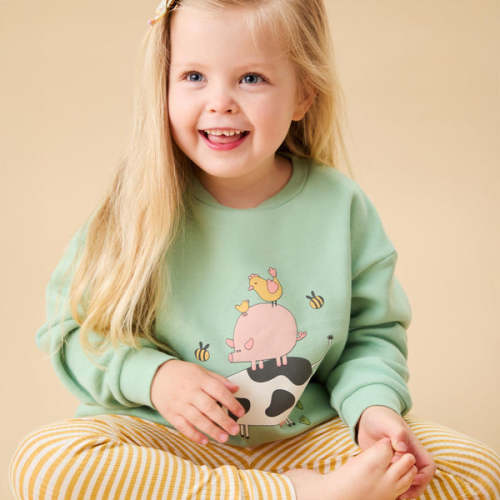 Farmyard Friends Sweater Lilypad Green / 3 - 6 M