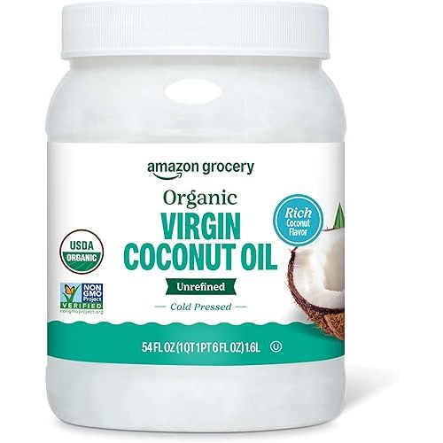 Amazon Grocery, Organic Virgin Coconut Oil, 54 Fl Oz (Previously Happy Belly, Packaging May Vary)