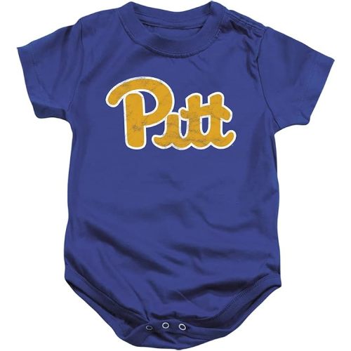 University of Pittsburgh Official Distressed Primary Logo Unisex Infant Snap Suit for Baby