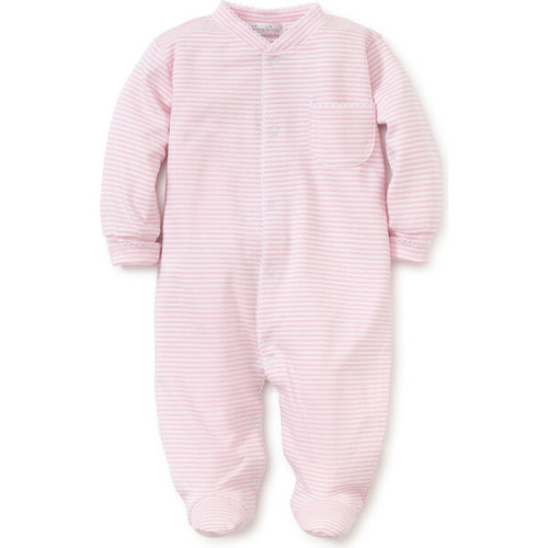 Simple Stripe Footie, Pink - Kissy Kissy | Maisonette