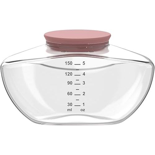 1 Pack Breastmilk Collection Replacement Accessories for Momcozy Upgraded Mobile Flow M9, Upgraded M9 Milk Container with Red Silicone Cap, Not Mom cozy Original Parts