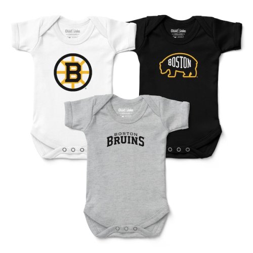 Boston Bruins Chad & Jake Infant Three-Pack Bodysuit Set