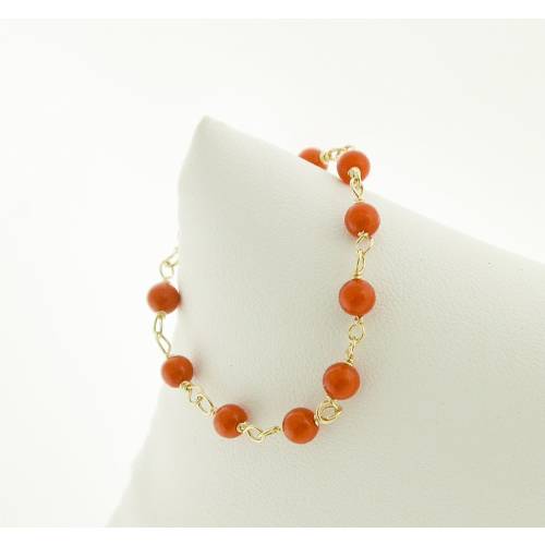 Red Coral GF Baby Bracelet Gold Fill Gift for New Born