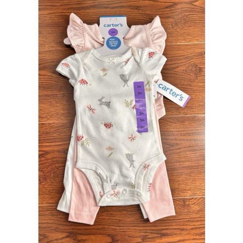 Carter’s 4 Pc set 3M Baby Girl 100% Cotton