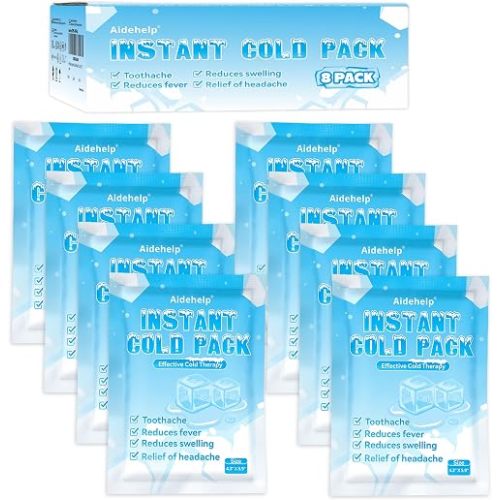 8 Pack Instant Cold Packs (4.3" x 5.9") - Disposable Ice Packs