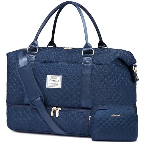 LOVEVOOK Travel Duffle Bag,Weekender Bags for Women with Shoe Compartment，Carry on Overnight Bag with Toiletry Bag,Gym Duffel Bag with Wet Pocket, Hospital Bags for Labor and Delivery