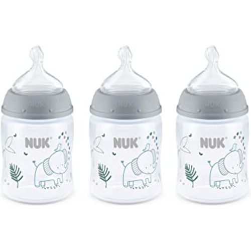 NUK Smooth Flow Anti Colic Baby Bottle, Elephant, 5 Ounce (3 Pack)