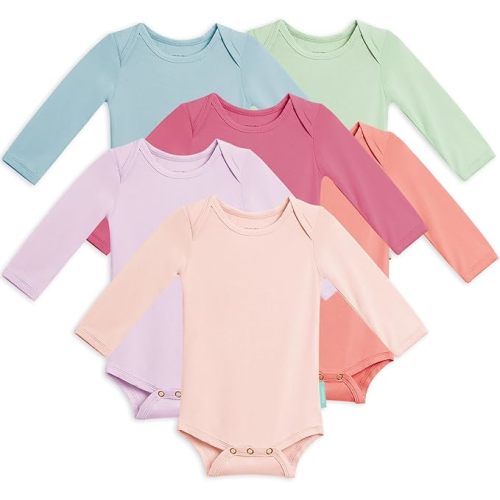 PurComfy Supersoft Long Sleeve Baby Bodysuits, Premium Bamboo Rayon Bodysuit Unisex Boy Girl 0-3-6-9-18-24 months