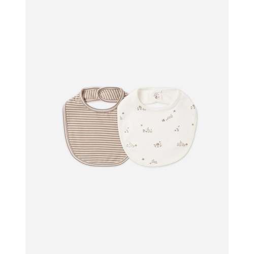 Jersey Snap Bib, 2 Pack Sheep, Cloud Stripe