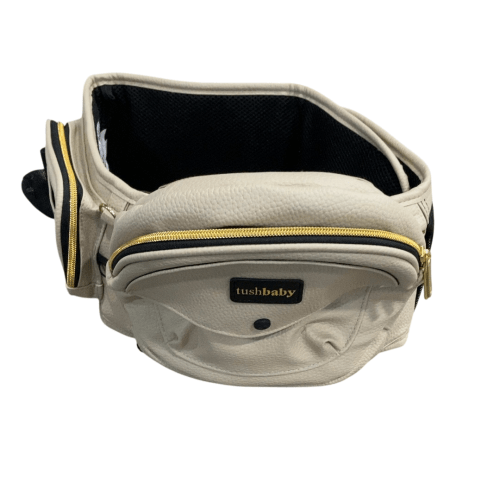 TushBaby Hip Baby Carrier, Vegan Leather Cream