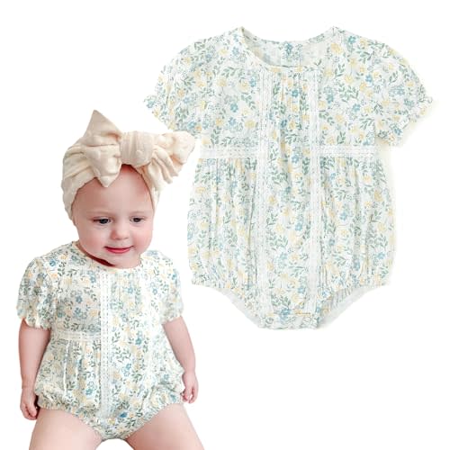 Simplee kids Baby Girls Romper Sleeveless Summer Outfits Rompers baby rompers girl Floral Pattern Button One Piece Outfit