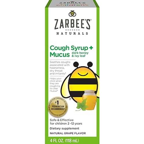 Children's Cough Syrup + Mucus Relief - Grape 4 fl Ounce Liquid