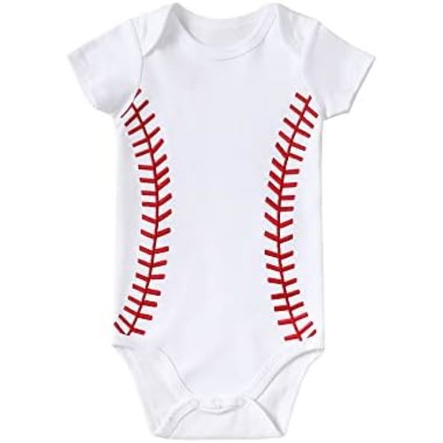 Chichoo Newborn Baby Football Baseball Soccer Sport Themed Jersey Outfit Infant Bodysuit Interlock 195 Gsm 0-24 Months