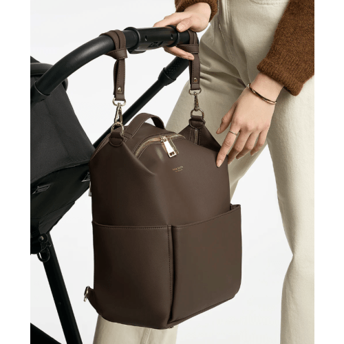 Stroller Hooks Vegan Leather in Coco