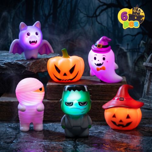 Joyfy Halloween Party Favors 6 Pcs Halloween Light-Up Bath Toys for Baby Toddler Kids Flashing LED Floating Bathtub Toy Bathtime Floating Shower Games