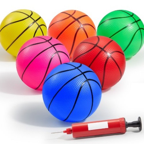 6 PCS Colorful Toddlers Basketballs for Kids Age 1-8, 5" Mini Basketballs Small Inflatable Rubber Sports Toy Ball Little Boy Girl Birthday Xmas Gift