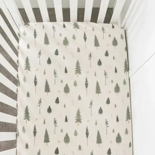 COTTON MUSLIN CRIB SHEET- PINE