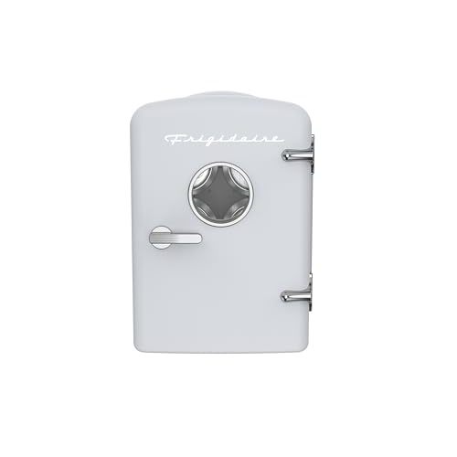 Frigidaire EFMIS171 Retro Mini Portable Personal Fridge - Ideal for Home, Office or Dorm - Includes Carrying Handle, AC/DC Wall/Car Charger (White)