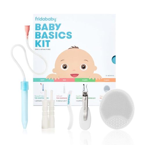 Frida Baby Basics Kit, 6pc Baby Essentials Kit with Silicone Carry Case