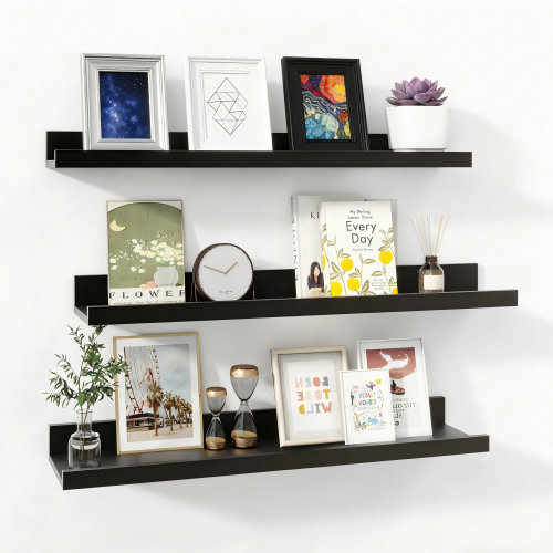 Ebern Designs Parece Wall-Mounted Floating Shelves for Bedroom, Living Room & Reviews | Wayfair