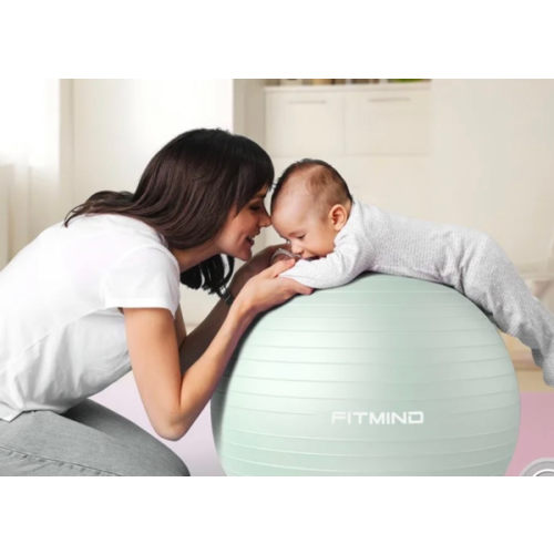 FITMIND Exercise Balls Set 30"& 10" for Yoga and Pilates, Anti-Burst, Parent-Baby Hours, Hand Pump, Green