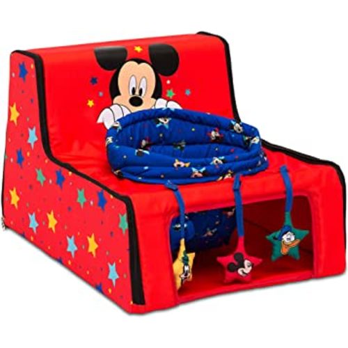 Disney Mickey Mouse Sit N Play Portable Activity Seat for Babies by Delta Children – Floor Seat for Infants, 17.5x21x14 Inch (Pack of 1)