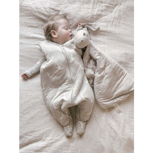 Goose 0.5 TOG Light Gray Bamboo Viscose Footie Sleep Sack | günamüna