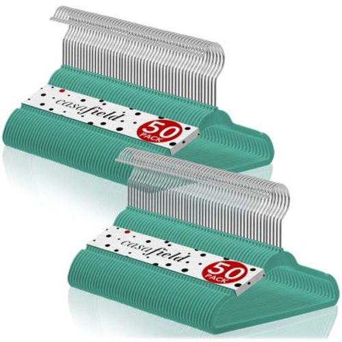 Casafield 11" Velvet Baby Hangers for Infant & Toddler Clothes, Set of 100