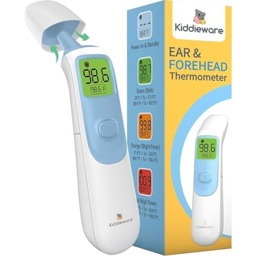 Ear and Forehead Baby Thermometer for Infants to Adults Termometro Digital Baby Stuff Instant Read Ear Thermometer for Kids or Touchless Forehead Thermometer