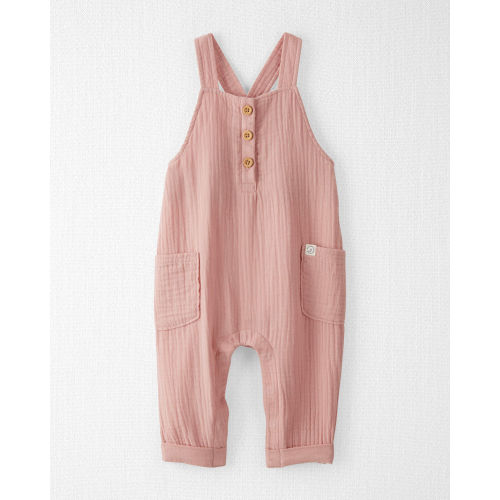 Baby Organic Cotton Gauze Overalls in Pink - Little Planet | Carter's