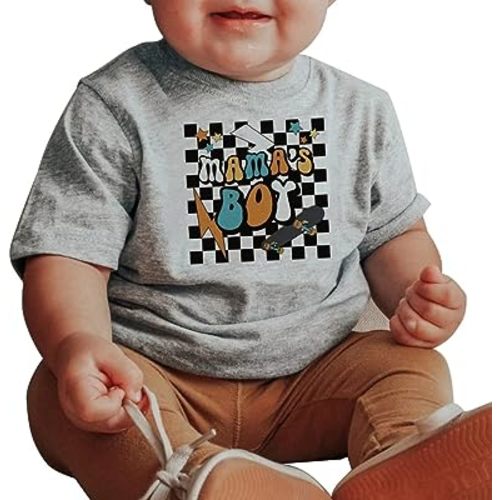 Toddler Baby Boys Short Sleeve Graphic T-Shirt Top Funny Letters Print Cotton Tee