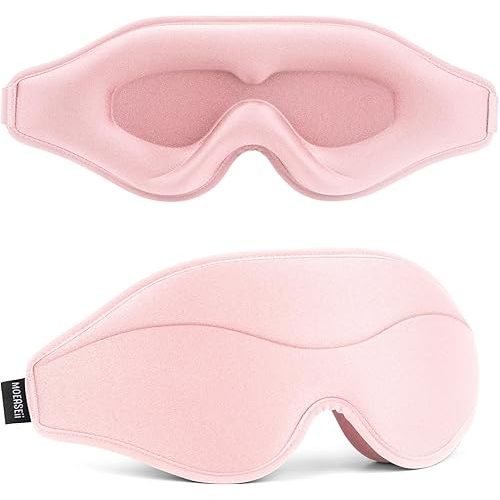 Sleep Mask - Total Blackout 3D Sleeping Mask, Super Lightweight & Silky Soft Eye Mask for Sleeping, Fully Adjustable Fit for Home, Office, Traveling, Meditation, Yoga, Pink, Mothers Day Gifts