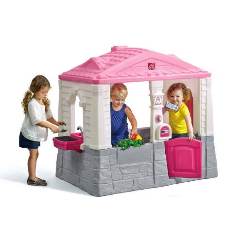 Step2 Neat & Tidy Cottage Toddler Pink Outdoor Playhouse for Kids Ages 2 and up