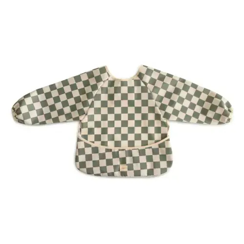 Bib with Check sleeves | Olive