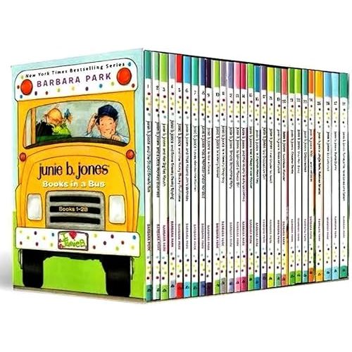 A Library of Junie B. Jones 1-28 Paperback Boxed Set Junie B Jones 28 Complete Collection Series with Box Early Childhood Education Materials