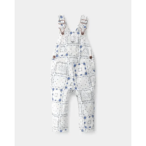 Baby Girl Bandana Floral Overalls - Blue/Ivory - OshKosh B'gosh | Carter's