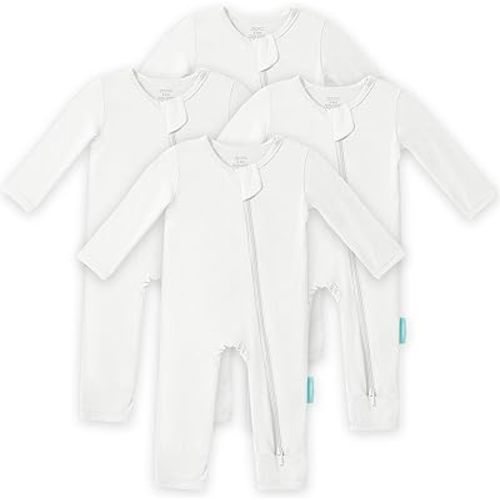 PurComfy Baby Long Sleeve Romper Jumpsuit, Premium Soft Rayon One Piece Pajamas Boy Girl 2-Way Zipper Coverall Sleeper