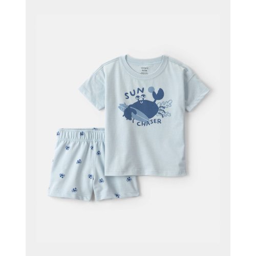 Toddler Boy 2-Piece Crab Short-Sleeve Top & Short Set - Blue | Carter's