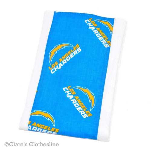 Los Angeles Chargers Burp Cloth: Blue LA Football Baby Gift, Cotton Burp Rag