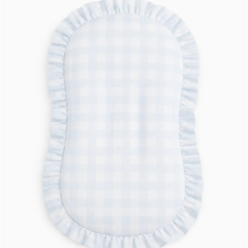 Blue Checkered Ruffle Baby Lounger Cover
