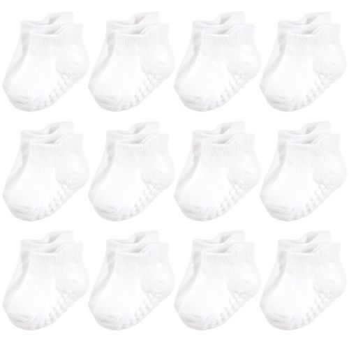 Hudson Baby Unisex Baby Non-Skid No-Show Socks, White