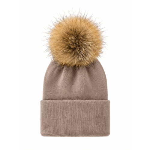 Baby's First Hat®, Tan Fur Pom – SpearmintLOVE