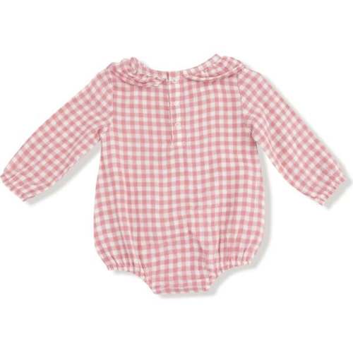 Bubble with Ruffle Collar, Rose Pink Plaid - Angel Dear | Maisonette