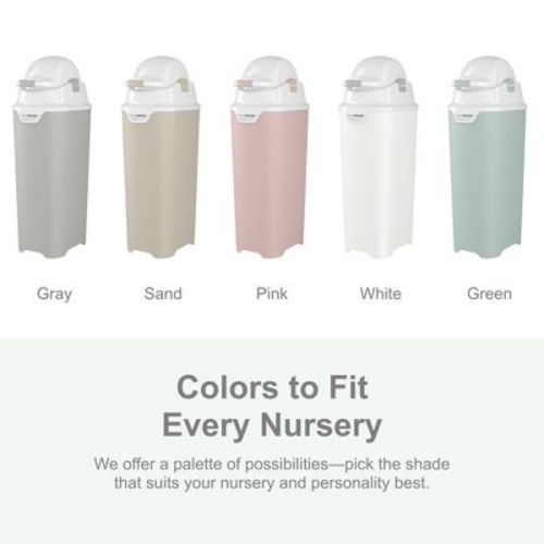 Foundations Tall Diaper Pail with Airtight Lid - Durable & Odorless Diaper Disposal, Holds up to 60 Newborn Diapers, Refill With Any Bags - Pink