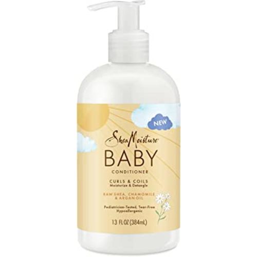 SheaMoisture Baby Conditioner for Curly Hair Raw Shea, Chamomile and Argan Oil Moisturizes and Helps Detangle Delicate Curls and Coils 13 oz